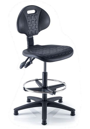 Poly Lab Chair with High Gas Lift and Foot Ring